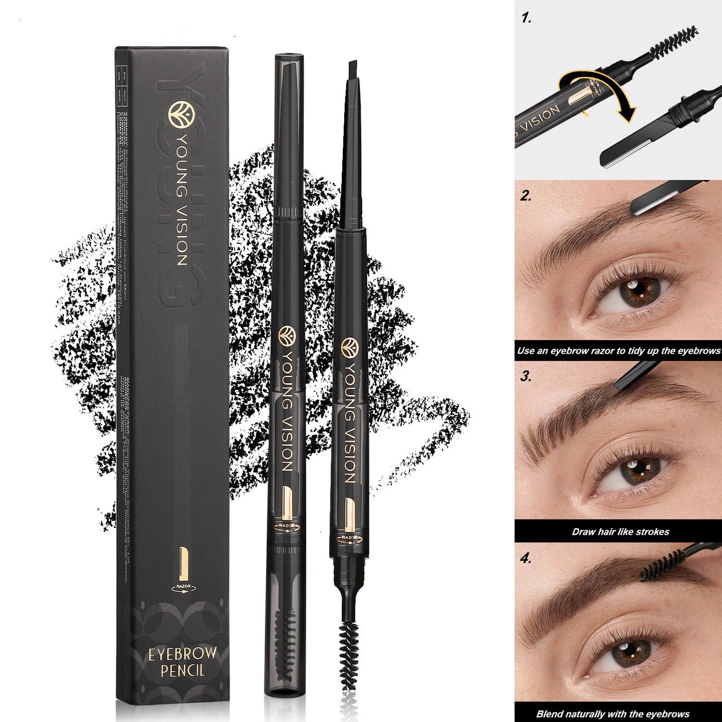 Le crayon à sourcils Fog Sense Three In One est un produit de maquillage innovant conçu pour offrir des sourcils parfaitement définis et naturels.