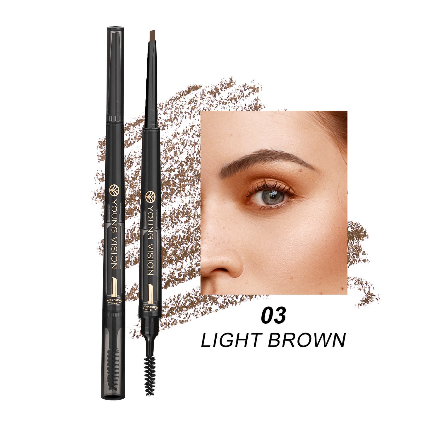 Le crayon à sourcils Fog Sense Three In One est un produit de maquillage innovant conçu pour offrir des sourcils parfaitement définis et naturels.