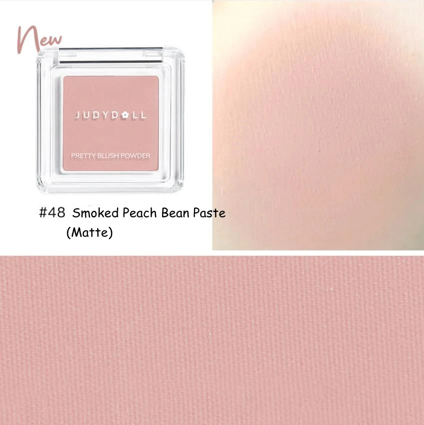 New Texture! Judydoll Cream Blush Silky Monochrome Blush Nude Makeup Apricot Roasted Natural Brighten Skin Tone Makeup Palette