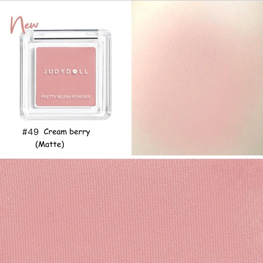 New Texture! Judydoll Cream Blush Silky Monochrome Blush Nude Makeup Apricot Roasted Natural Brighten Skin Tone Makeup Palette