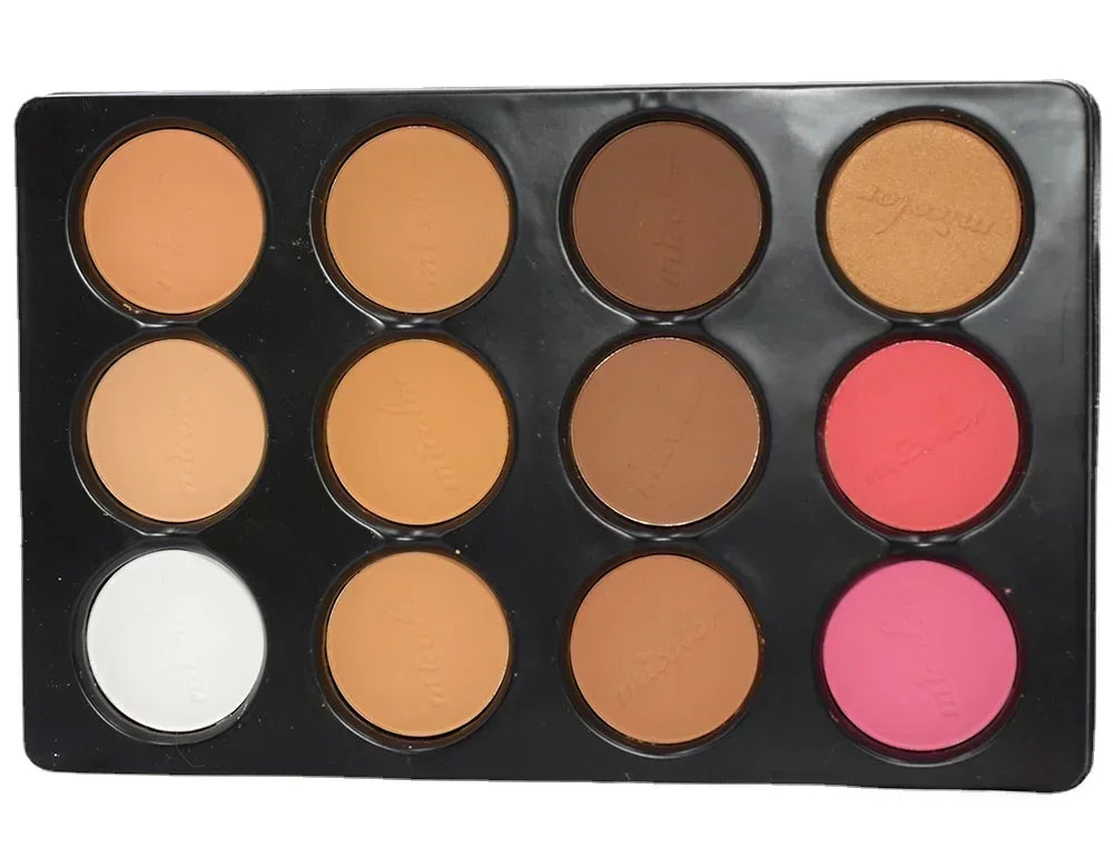 Palette de maquillage 12 couleurs Multicolor FACE IT, Matte Repair pour le visage , Palette de Blush, Palette de Contouring.