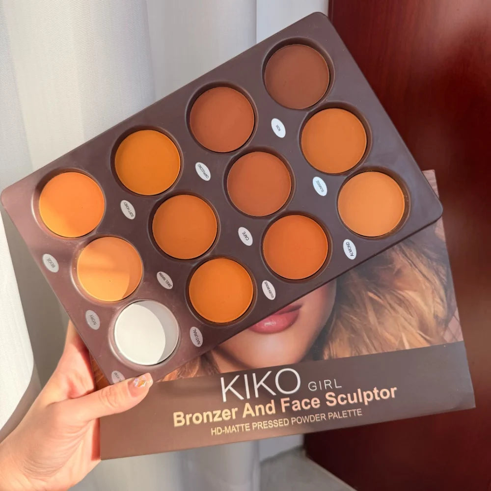 Vente chaude KIKO : Palette de contouring 12 couleurs - Bronzer, Highlighter et Contouring mat