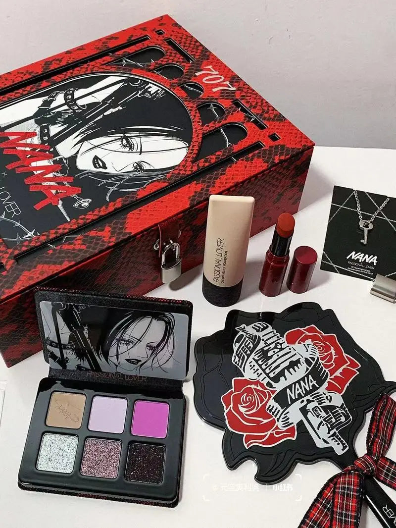 NANA Nouveau Coffret cadeau de maquillage  : Rouge à lèvres, fond de teint, palette de fards à paupières, ensemble de cosmétiques sexy longue tenue pour filles