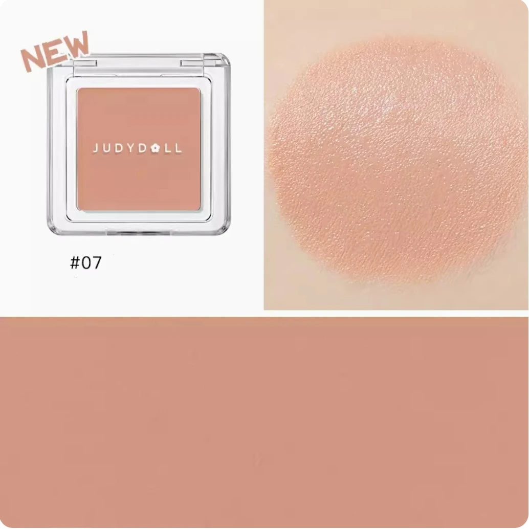 New Texture! Judydoll Cream Blush Silky Monochrome Blush Nude Makeup Apricot Roasted Natural Brighten Skin Tone Makeup Palette