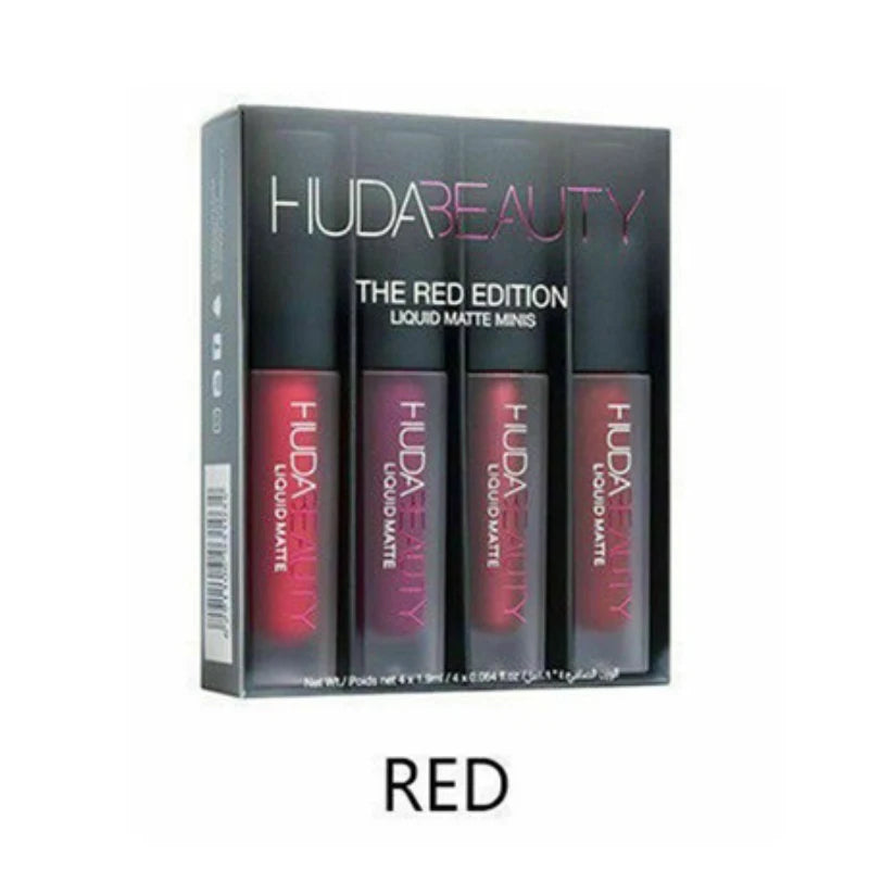 HUDABEAUTY Ensemble de rouges à lèvres - Gloss mat waterproof, teinte éclatante, non collant, longue tenue