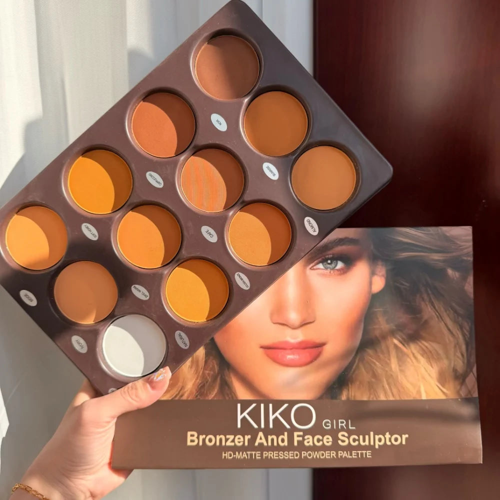 Vente chaude KIKO : Palette de contouring 12 couleurs - Bronzer, Highlighter et Contouring mat