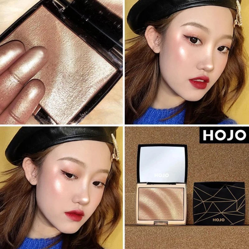 GUICAMI Nouvelle Palette de Maquillage Illuminateur Poudre Scintillante Highlighter Base Illuminateur Visage Contour Bronzer Doré