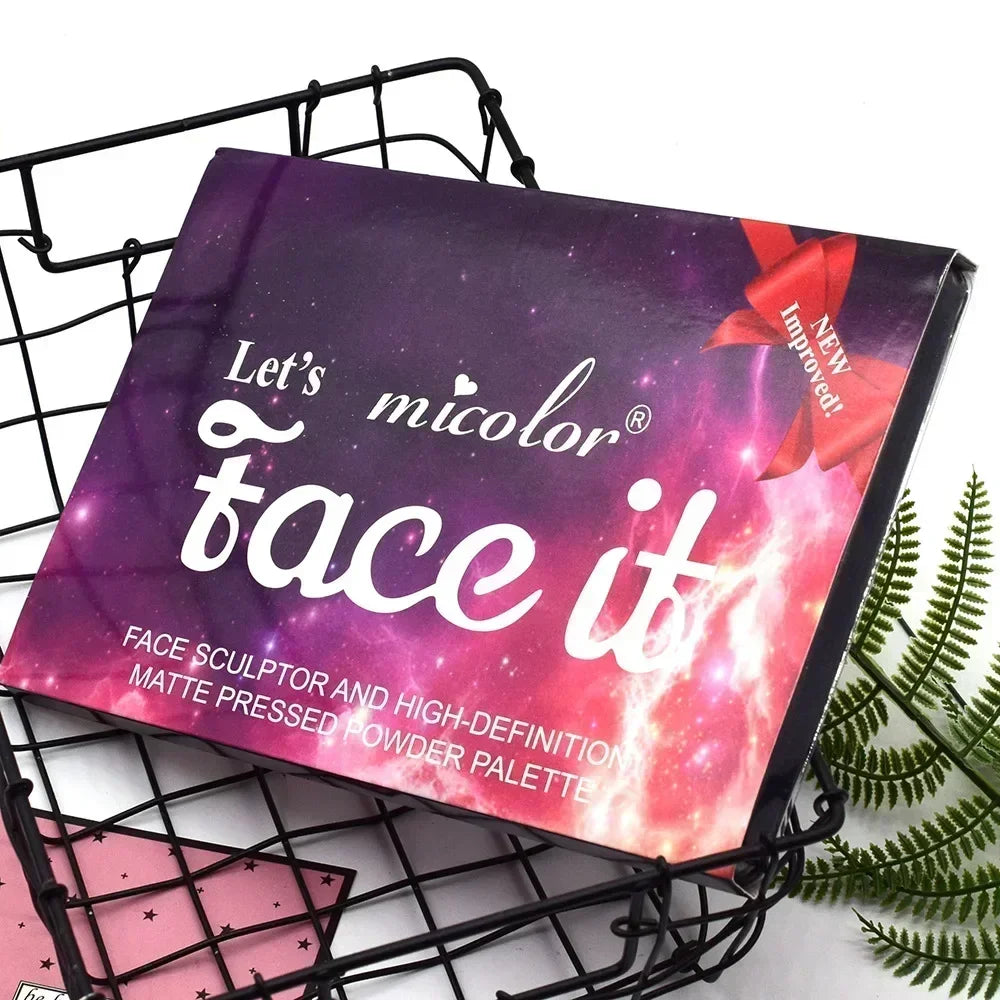 Palette de maquillage 12 couleurs Multicolor FACE IT, Matte Repair pour le visage , Palette de Blush, Palette de Contouring.