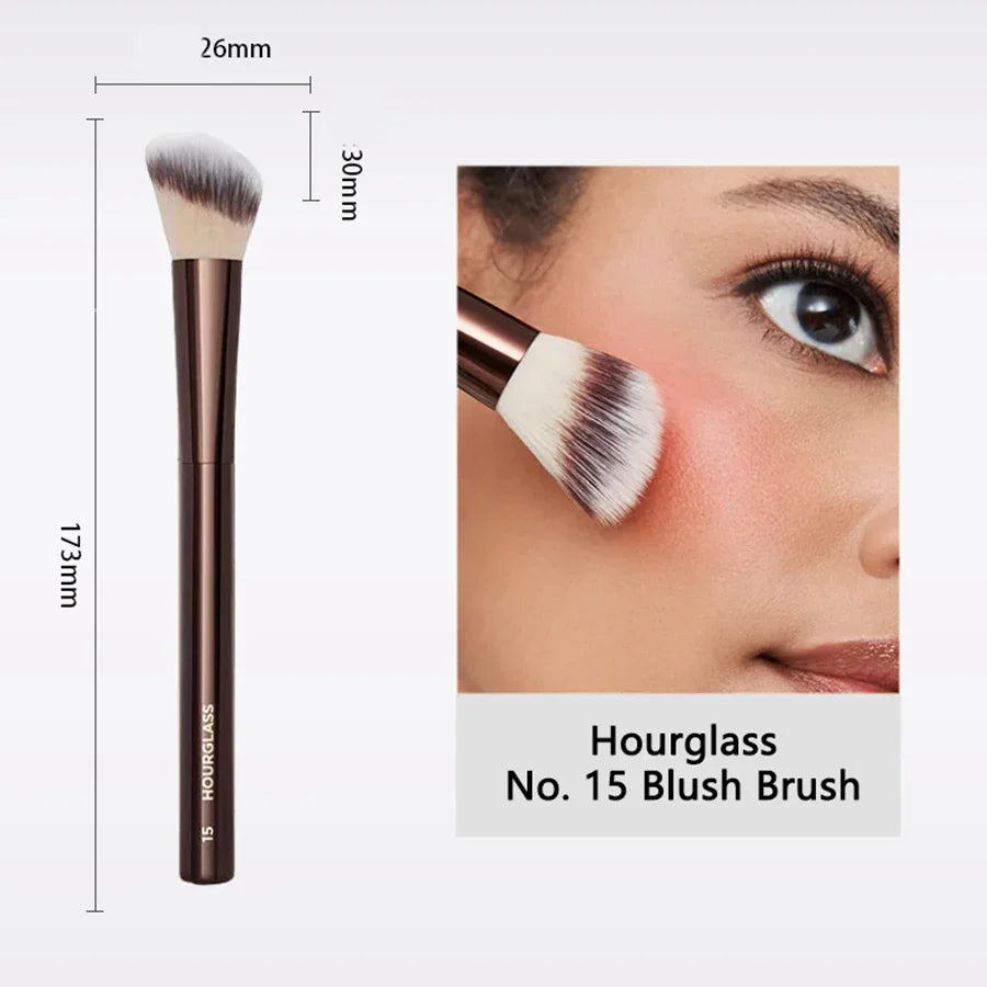 Hourglass No. 15 Blush Brush Angled Blush Stippling Brush Cheeks Cream and Liquid Blushes Makeup Brush Cream Blush Makeup Tool