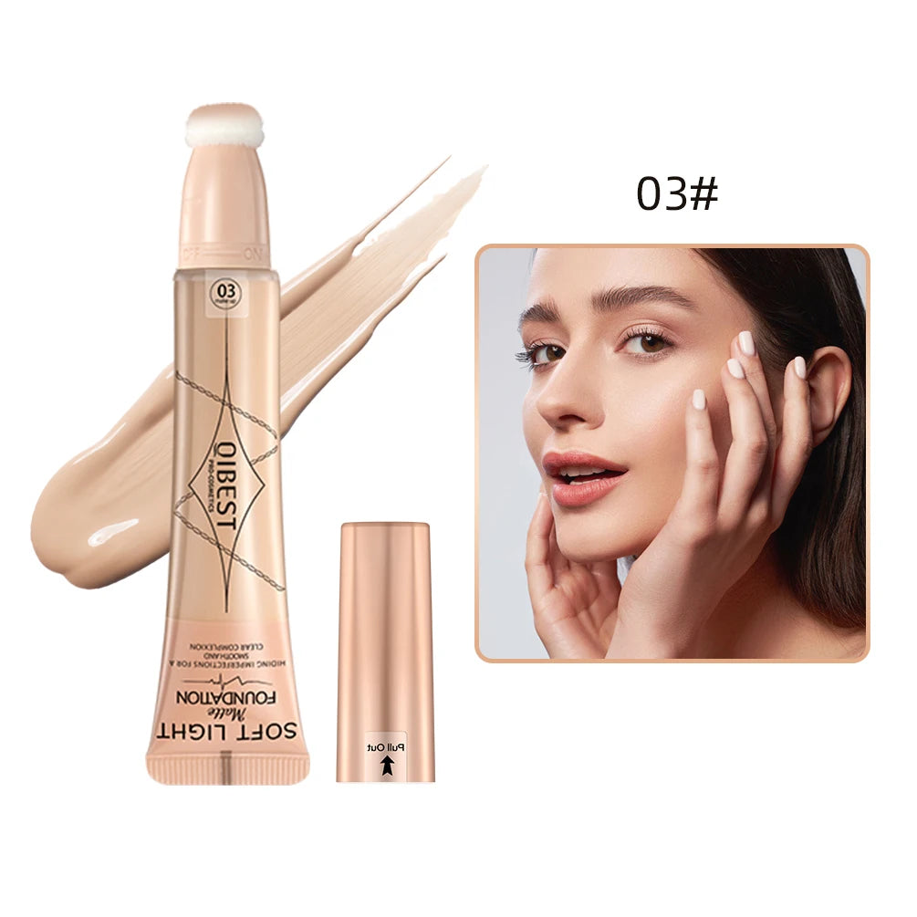 Fond de teint liquide QIBEST - Waterproof, longue tenue, contrôle de l'huile, couvrance de l'acné, crème de base maquillage, hydratant, matifiant, correcteur - 4 couleurs