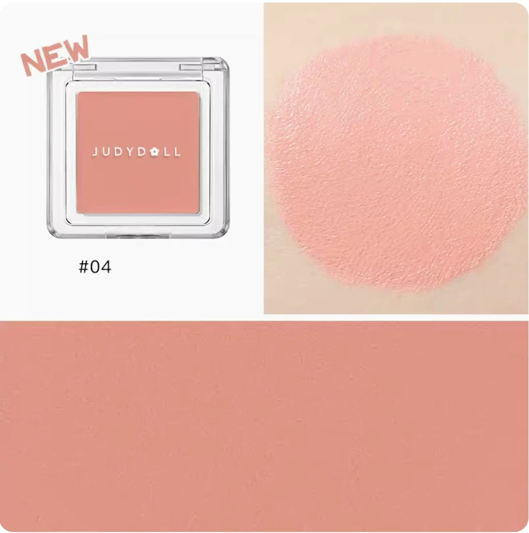 New Texture! Judydoll Cream Blush Silky Monochrome Blush Nude Makeup Apricot Roasted Natural Brighten Skin Tone Makeup Palette