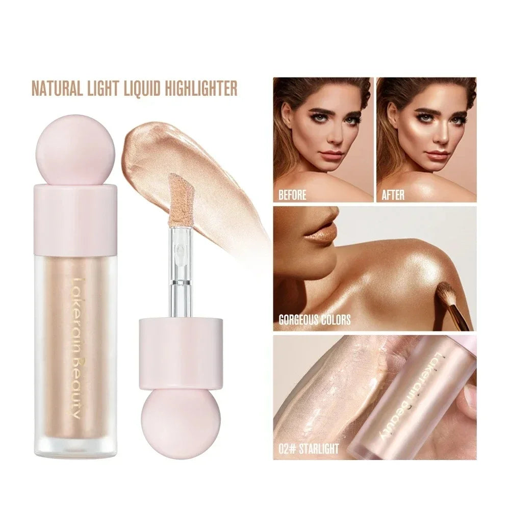 LAKERAIN BEAUTY  Haute gamme surligneur liquide pour le contouring du corps, maquillage pour femmes, éclaircissant le teint, recette de l'éclat