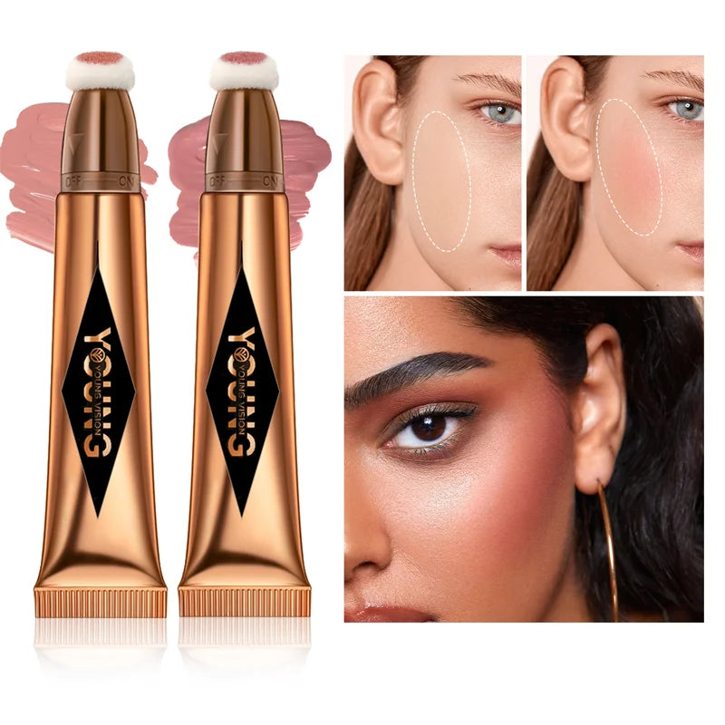 Stick Multifonctionnel Blush Liquide Contour Visage Illuminateur Ombre à Paupières Durable Étanche Texture Crémeuse Soyeuse Tout-en-Un