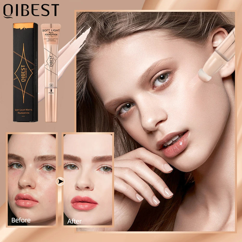 Fond de teint liquide QIBEST - Waterproof, longue tenue, contrôle de l'huile, couvrance de l'acné, crème de base maquillage, hydratant, matifiant, correcteur - 4 couleurs