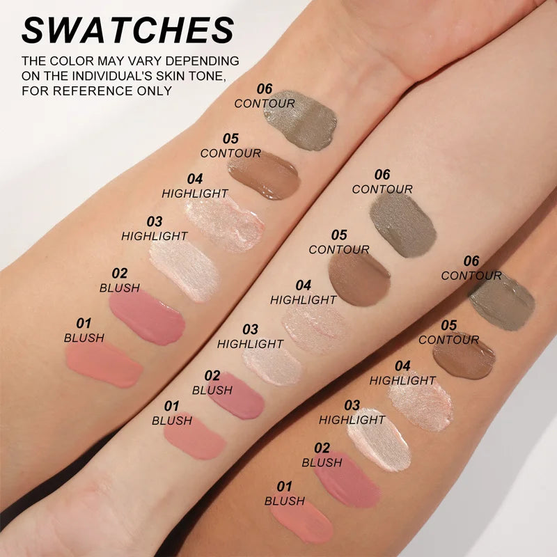 Stick Multifonctionnel Blush Liquide Contour Visage Illuminateur Ombre à Paupières Durable Étanche Texture Crémeuse Soyeuse Tout-en-Un