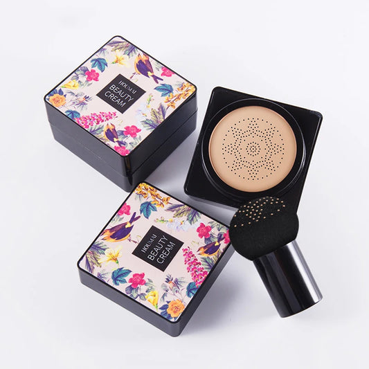 Air Cushion CC Cream+Mushroom Head Makeup Puff Moisturizing Concealer Liquid Foundation Beauty Cream Brighten Tone For All Skin