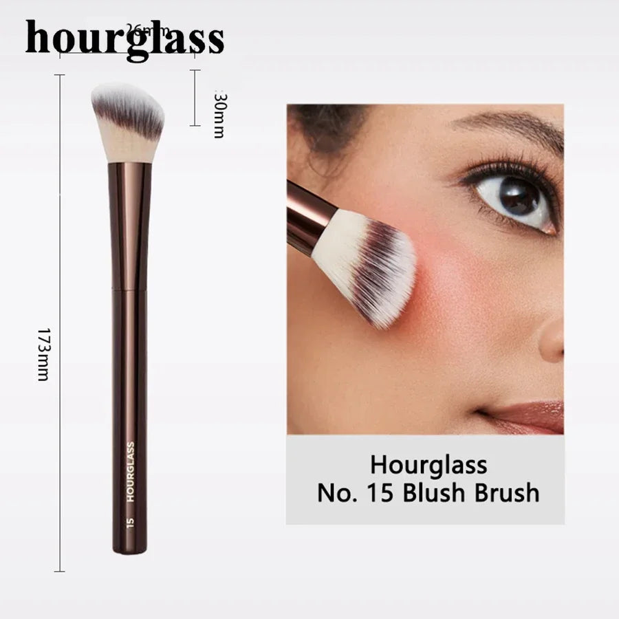 Hourglass No. 15 Blush Brush Angled Blush Stippling Brush Cheeks Cream and Liquid Blushes Makeup Brush Cream Blush Makeup Tool