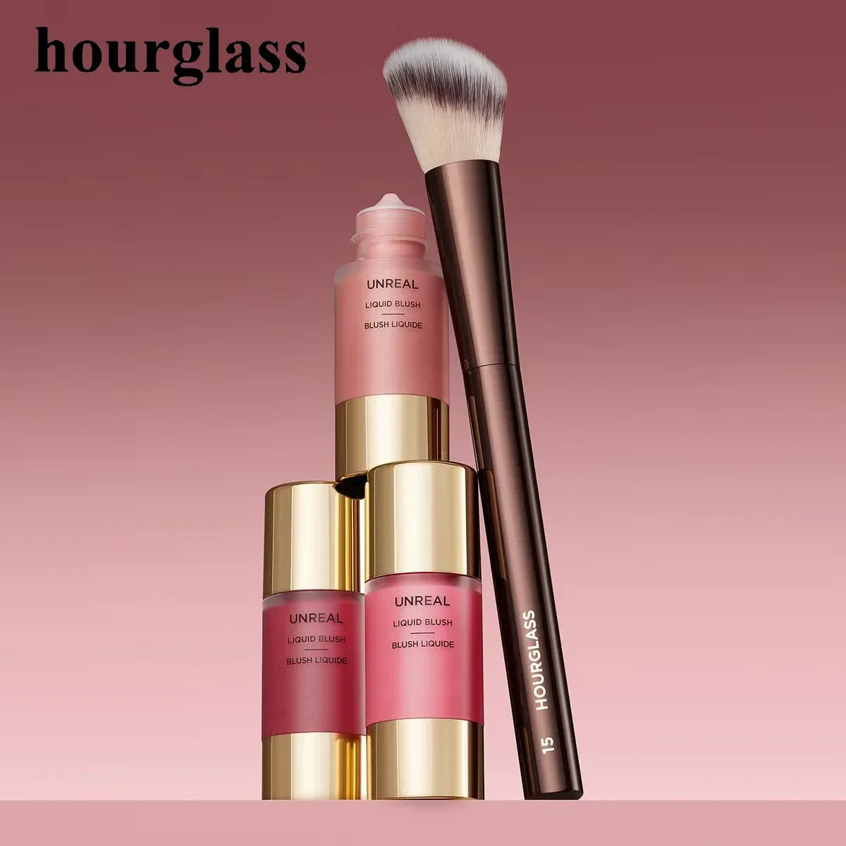 Pinceau Blush No. 15 Hourglass Pinceau Angulaire Contour Blush  Pinceaux de Maquillage Pinceau Blush Crème