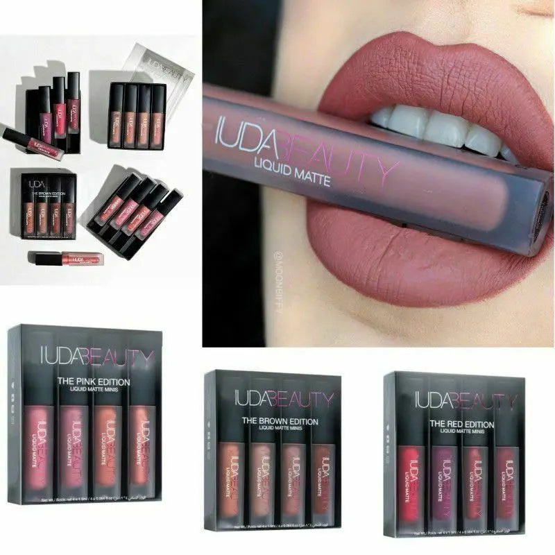 HUDABEAUTY Ensemble de rouges à lèvres - Gloss mat waterproof, teinte éclatante, non collant, longue tenue