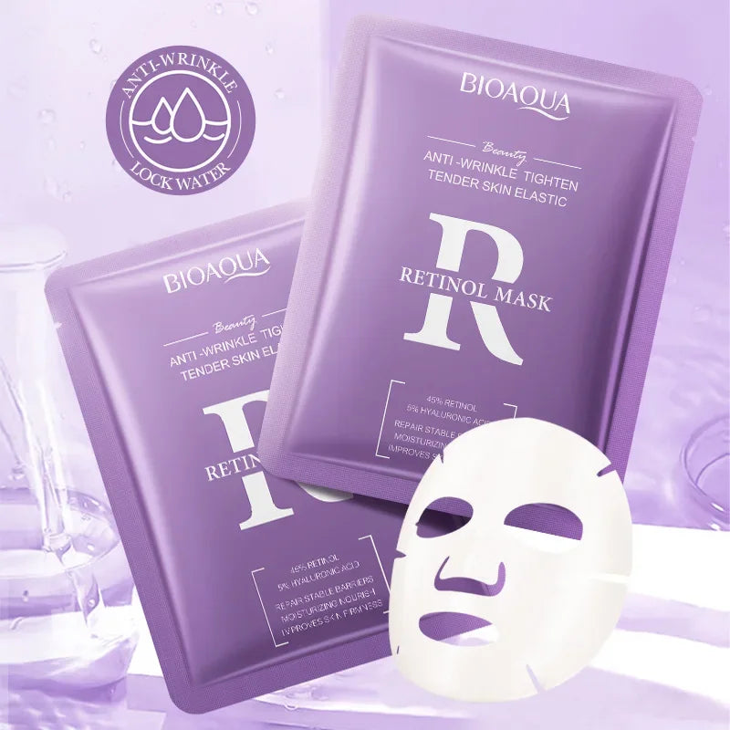 BIOAQUA  Masque facial à la vitamine C, Niacinamide , Acide hyaluronique , Rétinol