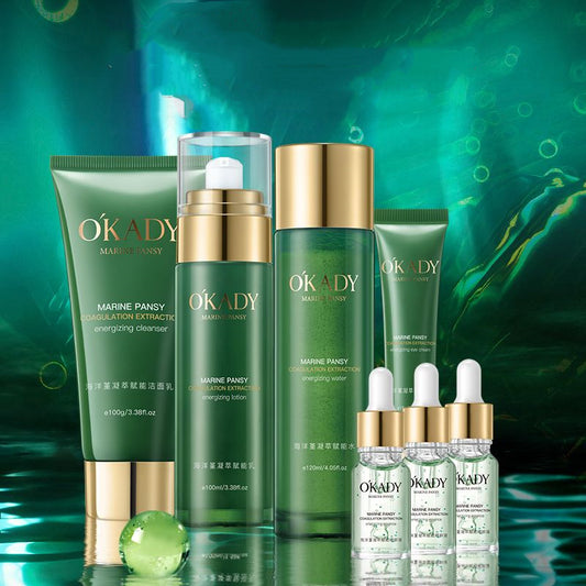 OKADY Ensemble de produits de soins de la peau à base de plantes - Lotion hydratante à l'eau, ensemble complet de cosmétiques.