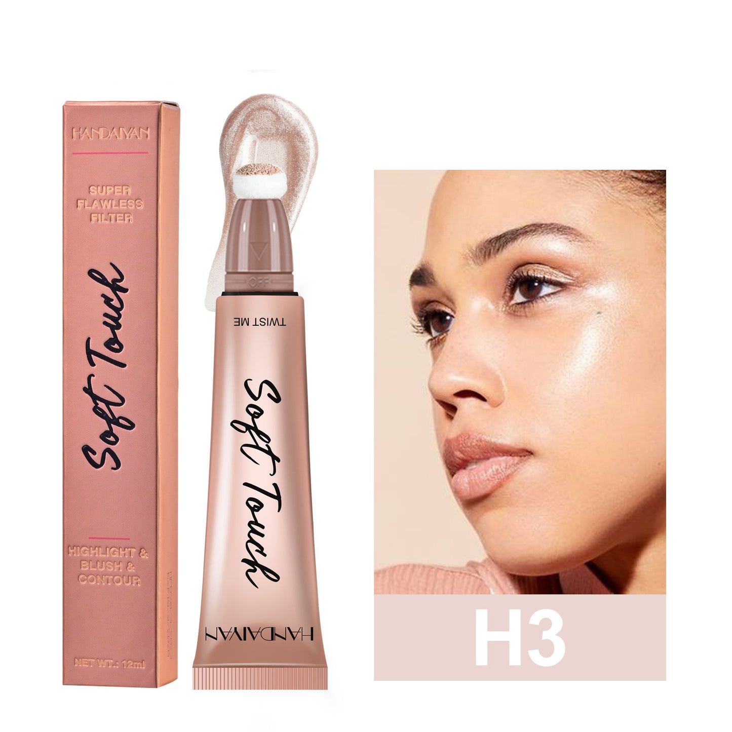 Soft Touch Highlighter – Éclat Luxueux et Lumineux